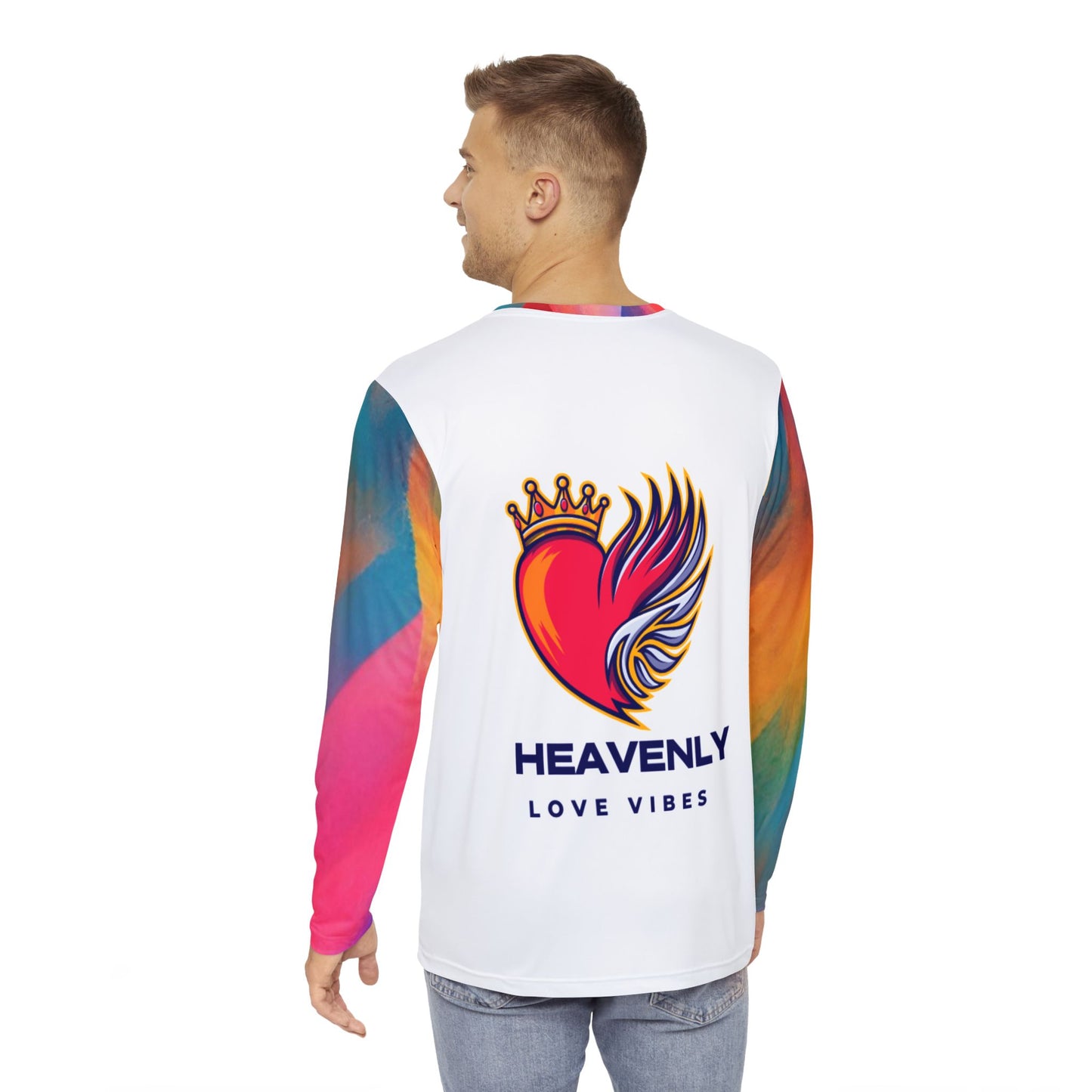 Heavenly Love Vibes Long Sleeve Shirt - Colorful Prayer Design