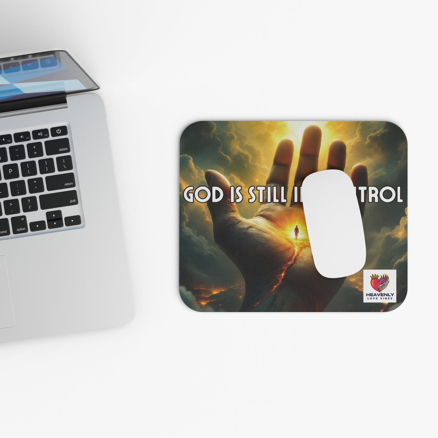 Inspirational 'God Is Still In Control' Mouse Pad