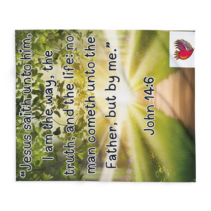 John 14:6 Scripture Fleece Blanket — "I am the way, the truth, and the life"