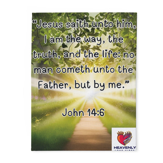 John 14:6 Scripture Fleece Blanket — "I am the way, the truth, and the life"