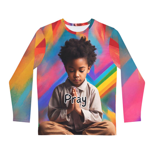 Heavenly Love Vibes Long Sleeve Shirt - Colorful Prayer Design