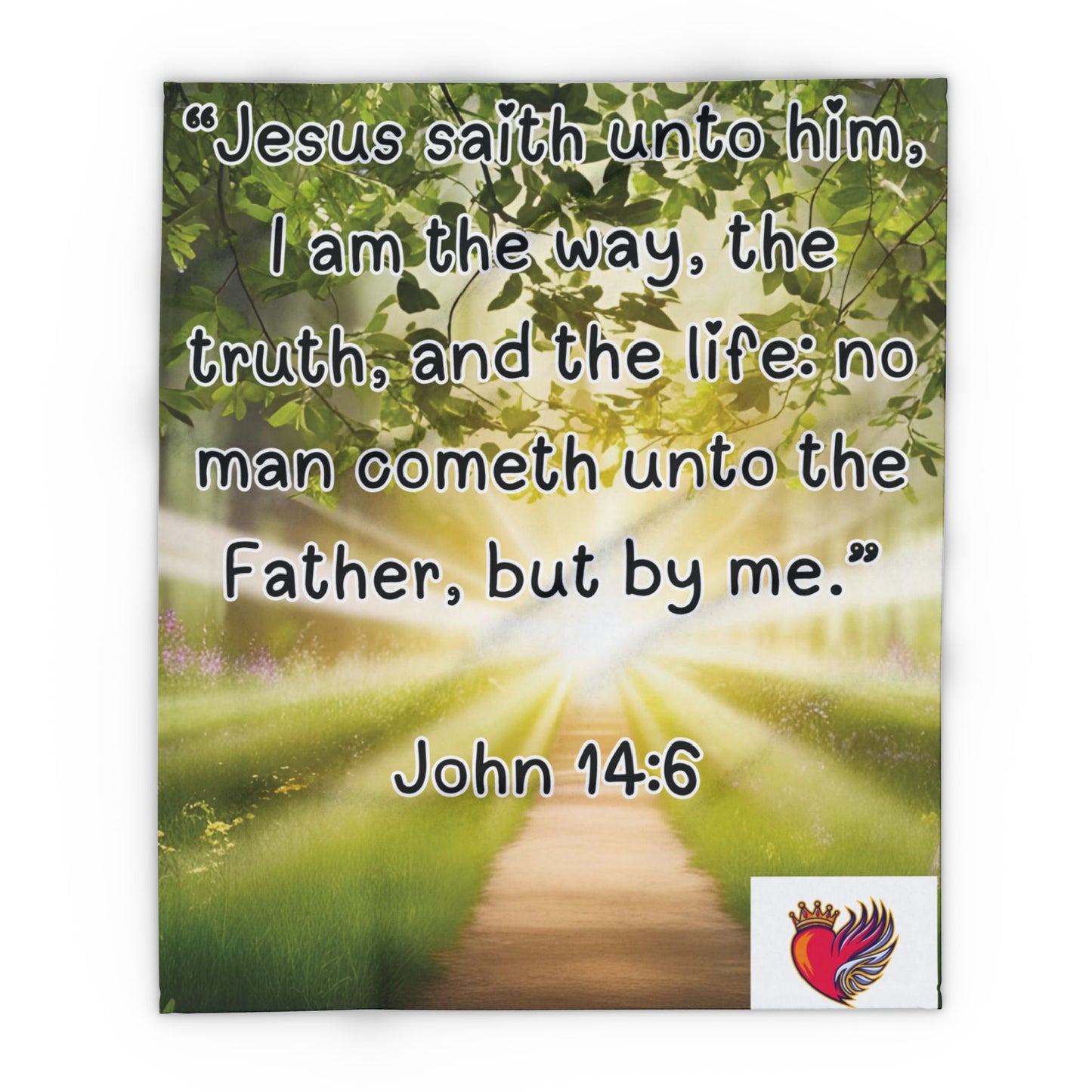 John 14:6 Scripture Fleece Blanket — "I am the way, the truth, and the life"
