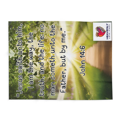 John 14:6 Scripture Fleece Blanket — "I am the way, the truth, and the life"
