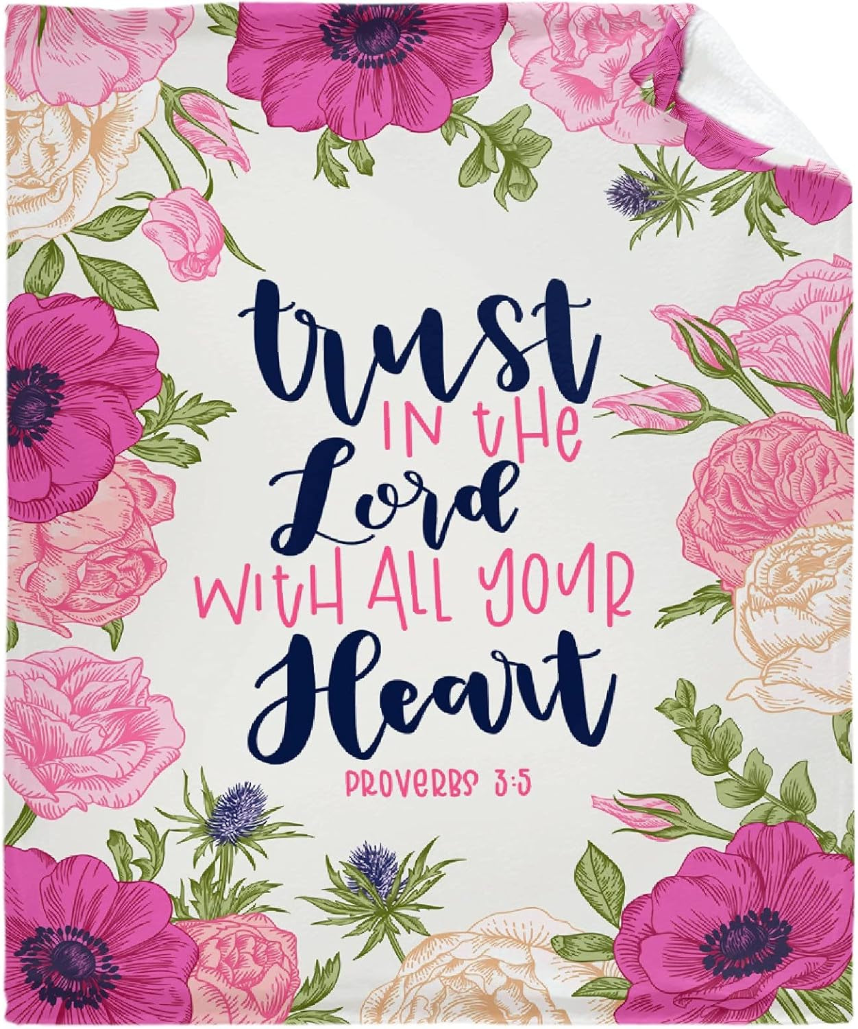 Bible Verse Christian Bible Verse Luke Trust Love Heart Blanket,Flannel Throw Blanket Ultra Soft Micro Lightweight Flannel Blanket Bed Couch Living Room 50"X40" Small for Kid