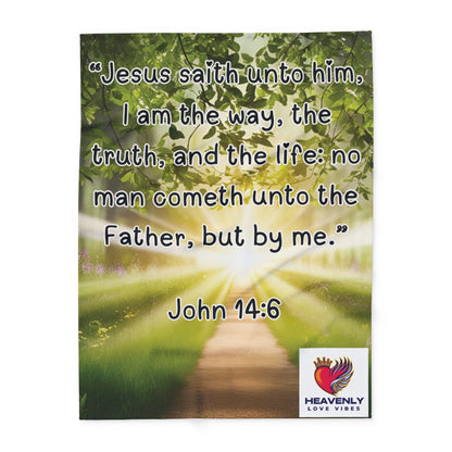 John 14:6 Scripture Fleece Blanket — "I am the way, the truth, and the life"